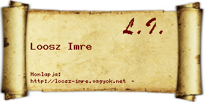 Loosz Imre névjegykártya